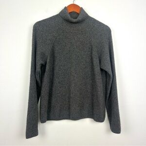 ERDOS 100% cashmere Gray Turtleneck women’s Sweater size XL cozy ribbed knit